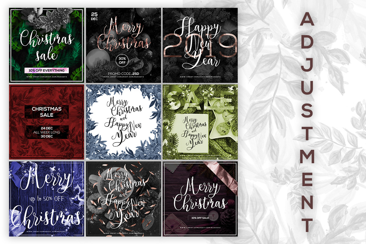 24 Instagram Christmas Posts, a Social Media Template by RussGFX (Photo 5 of 9)