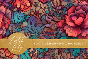 Seamless Flowers & Foliage Patterns