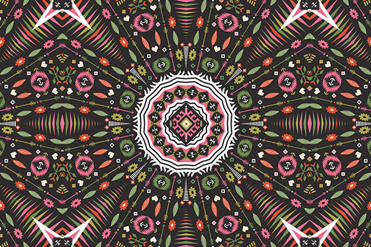 Ornamental round aztec pattern
