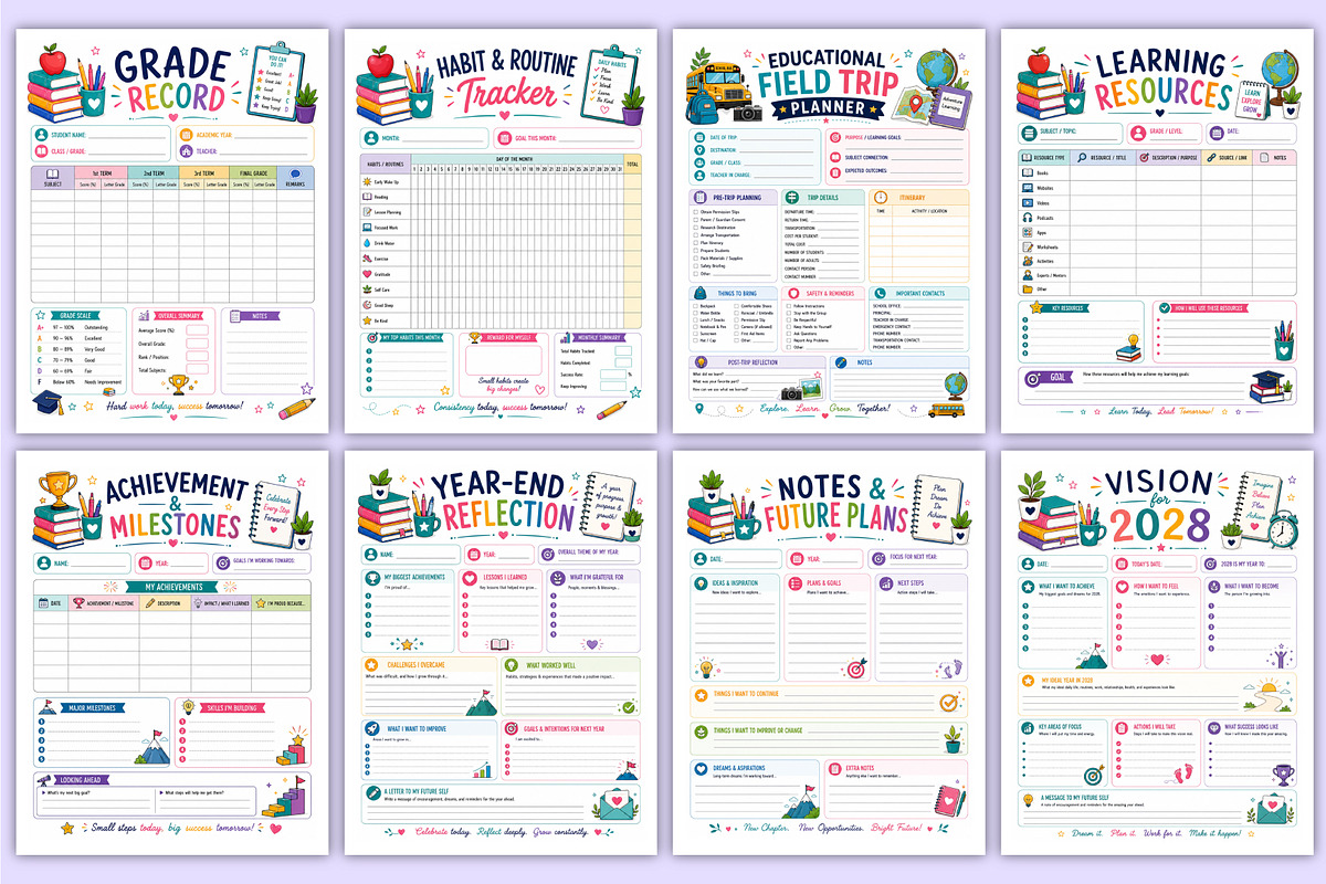 2027 Homeschool Planner Kit | Lesson, a Stationery Template by Mustafiz (Photo 4 of 4)