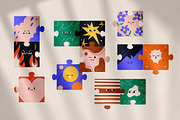 Funny puzzle characters with faces, an Object Illustration by Good Studio (Thumbnail 5 of 5)