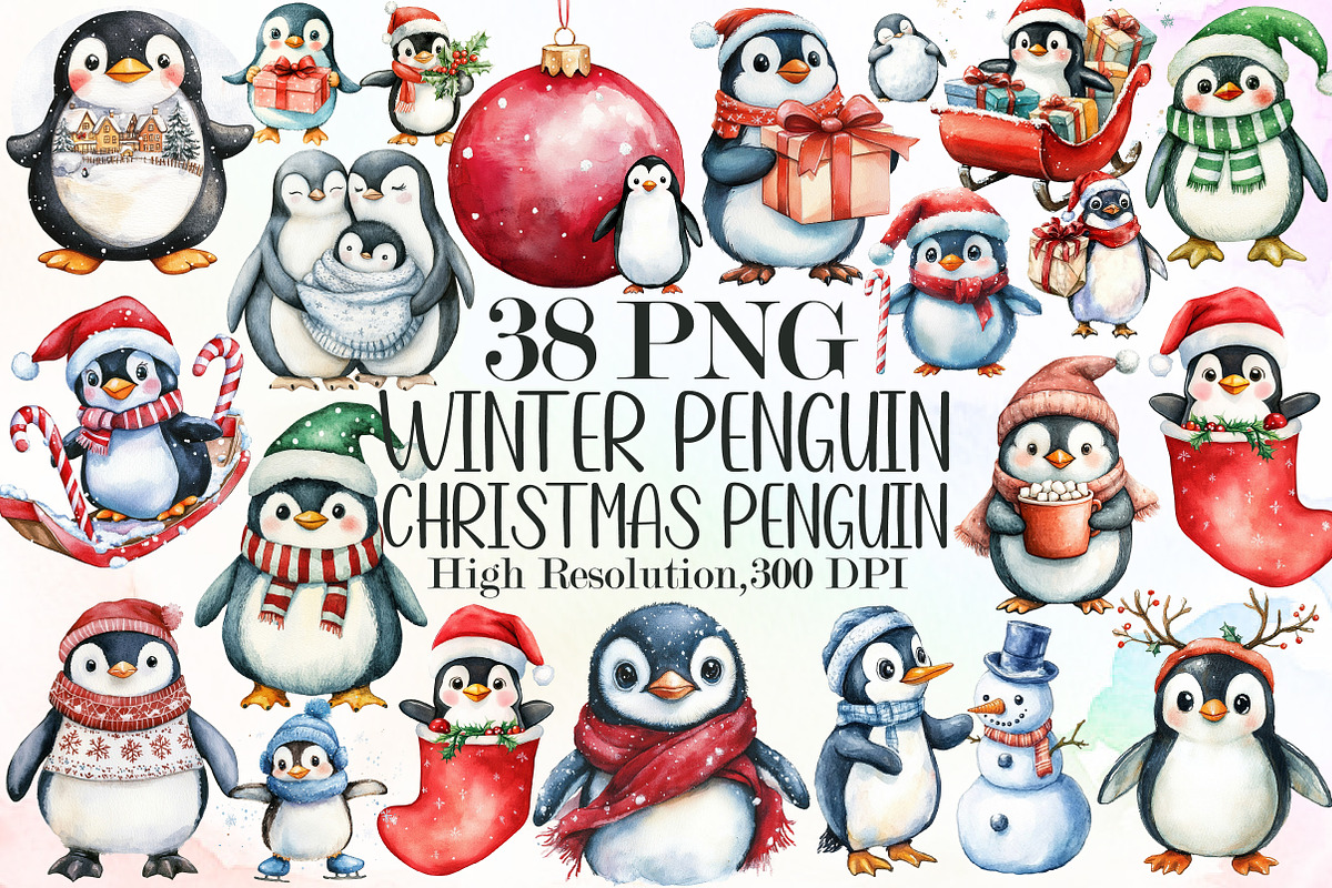 Winter Penguin Christmas Penguin, an Illustration by Sublimation Artist (Photo 1 of 6)