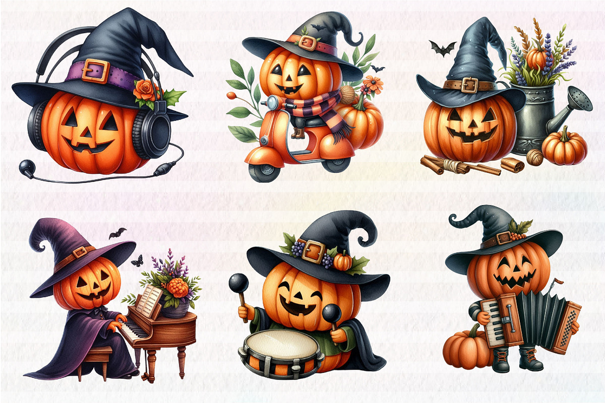 Funny Pumpkin Character Clipart, an Illustration by CreationArt (Photo 5 of 7)