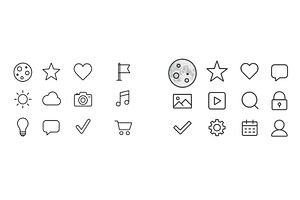 Collection of minimalist icons, a Technology Illustration by ZinetroN