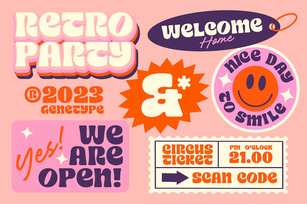 Retro Star Display Font, a Sans Serif Font by Genetype (Photo 8 of 9)