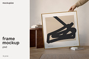 Square Person Holding Frame Mockup, a Household Mockup by mockupize (Thumbnail 1 of 7)