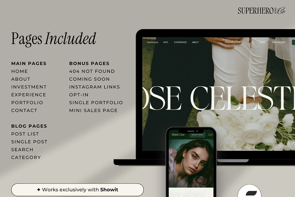 Luxury Photography Showit Website, a Websites & App Template by Superhero Design Co. (Photo 4 of 7)