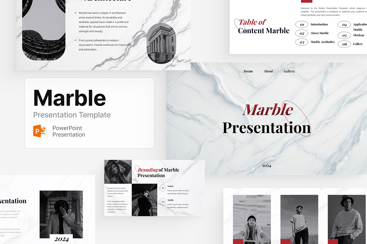 Marble Powerpoint Template, a Presentation Template by Eklip Studio (Photo 1 of 6)