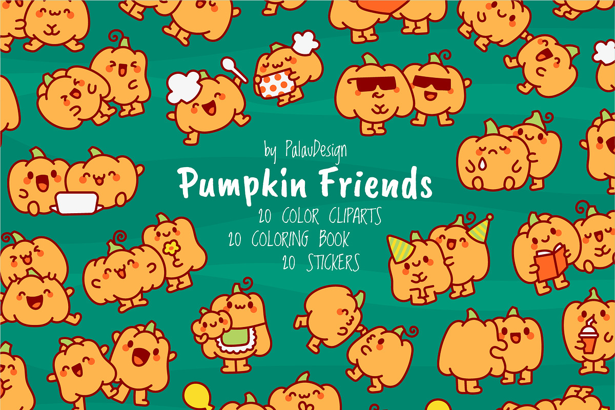 Pumpkin Friends Bundle, a Food Illustration by Palau (Photo 1 of 9)