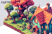 Voxel Isometric Fantasy Terrain Asse, an Object Graphic by Maioriz Shop (Thumbnail 8 of 8)