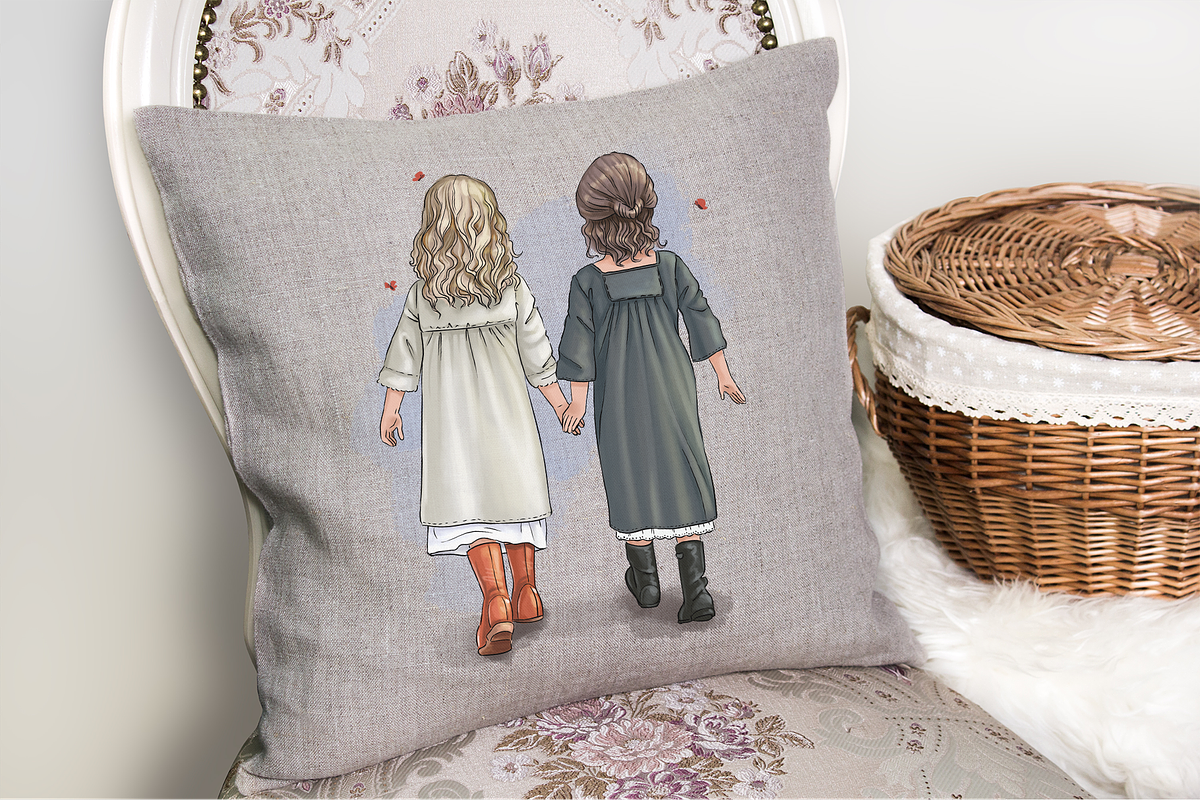 Best friends clipart. Vintage bestie, an Illustration by RivusArt (Photo 3 of 4)