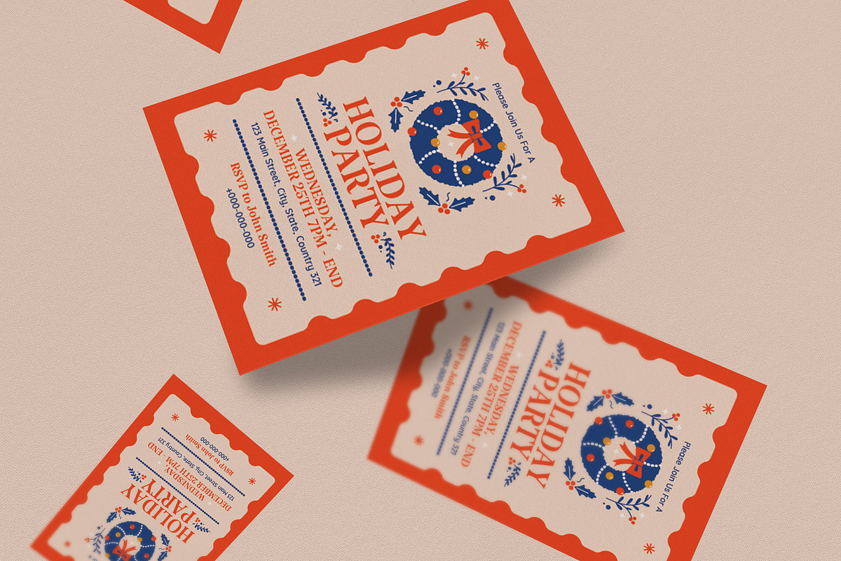Holiday Party Invitation, an Invitation Template by VectorVactory (Photo 3 of 3)