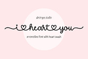I Heart You - Heart Swash Font, a Handwritten Font by Airotype (Thumbnail 1 of 12)