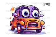 Watercolor Cute Little Cars Cliparts, a Background Graphic by Negarin Digital Art (Thumbnail 2 of 11)