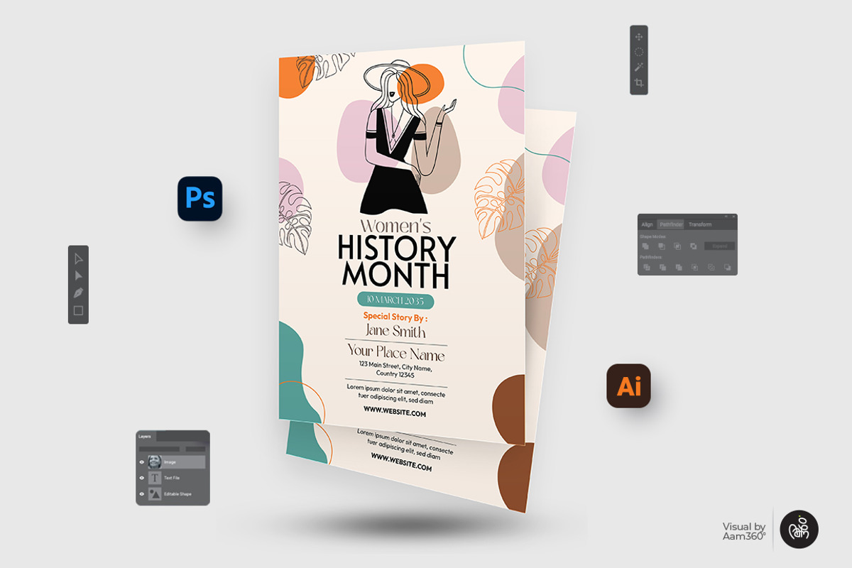 Women History Month Flyer Template, a Flyer Template by Aam360 (Photo 2 of 3)