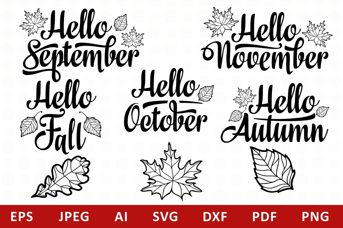 Hello Fall lettering mini bundle svg, an Object Graphic by Zoya Miller (Photo 2 of 5)