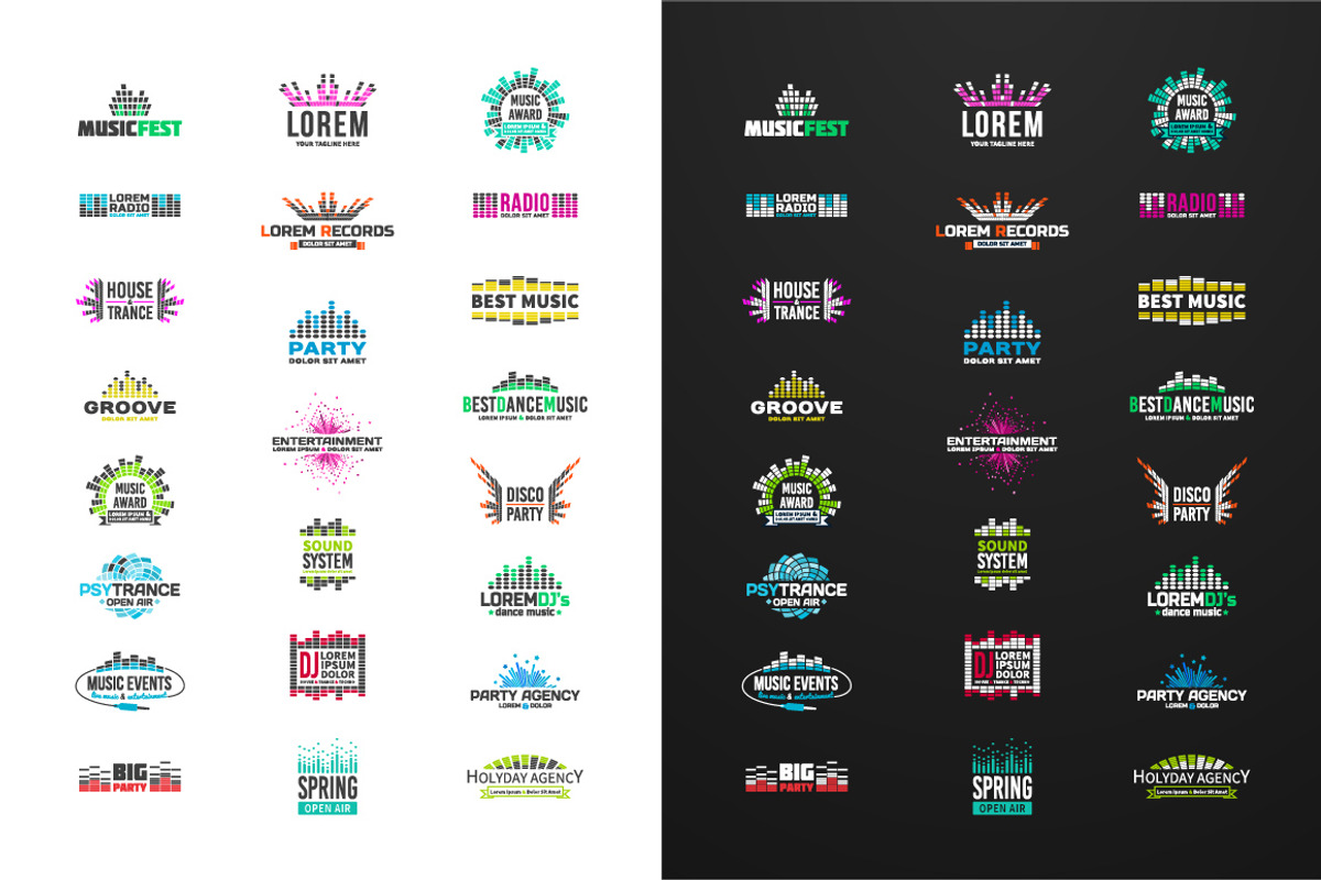 Music Equalizer Logo Template Set, a Branding & Logo Template by TheBigLake (Photo 2 of 4)