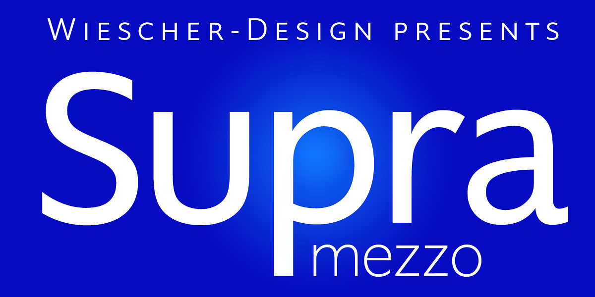 Supra Mezzo, a Sans Serif Font by Wiescher-Design (Photo 1 of 8)