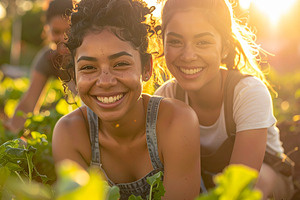 Women with jotyful expression working together in a community ga, a Person Photo by DanFLCreativo