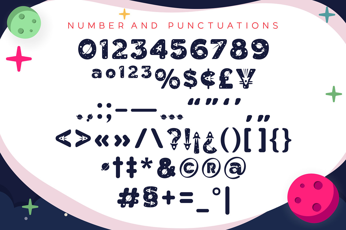 Space Quest - Kids Space Font, a Symbol Font by LoneArmy (Photo 6 of 6)