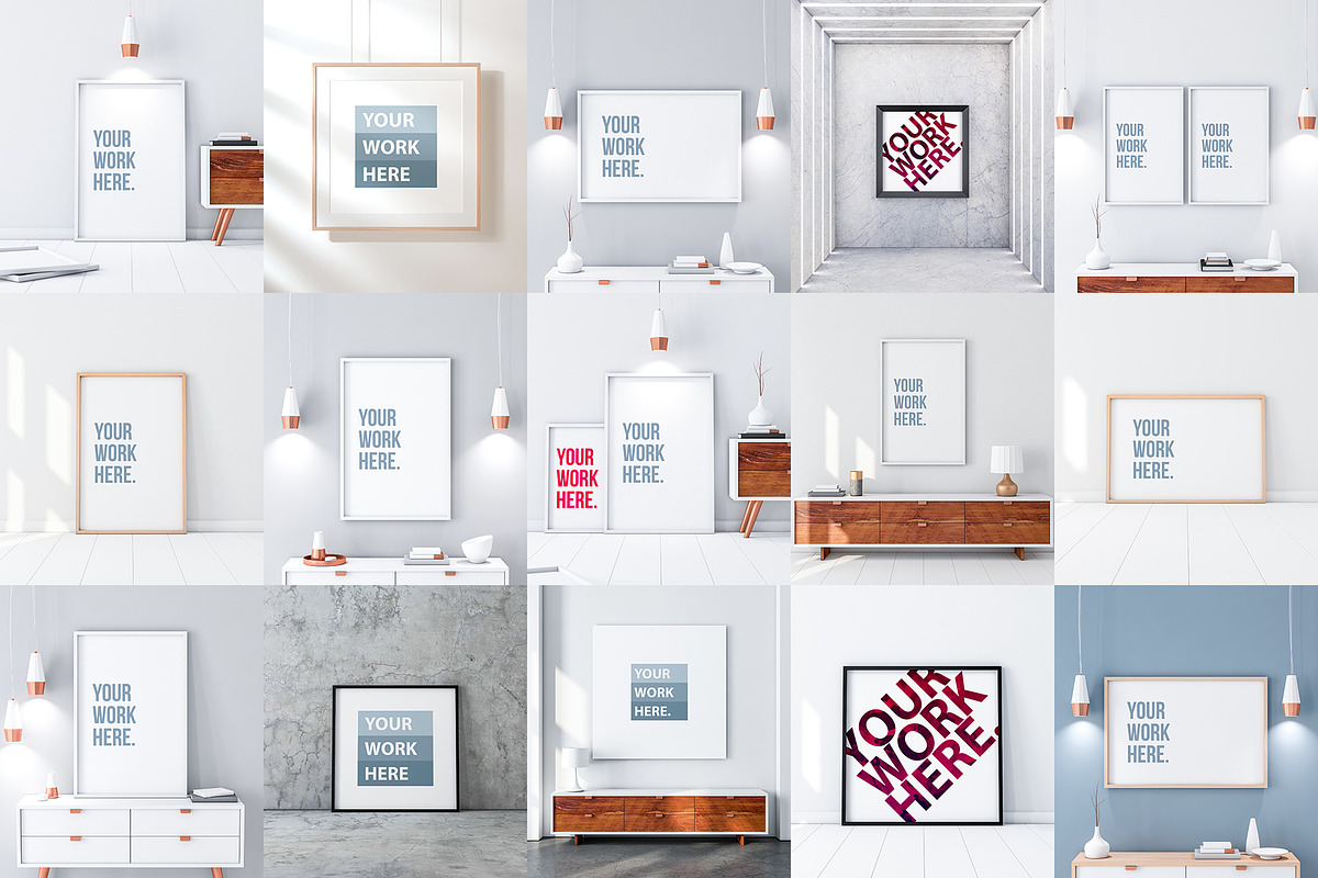 Poster Frame Mockup Set, a Print Template by GreatFruit (Photo 2 of 8)