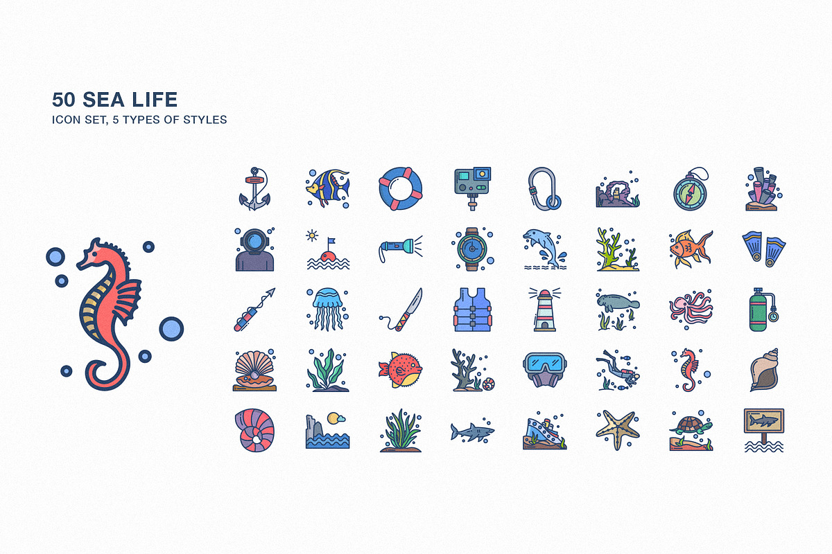 Sea Life icon set, an Icon by Icongeek26 (Photo 1 of 6)