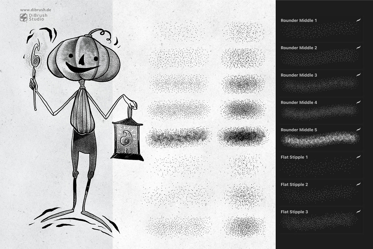 Procreate - Stipple Shading Studio, a Brush Add-On by DiBrush Studio (Photo 5 of 7)