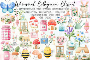 Whimsical Cottagecore Clipart Set, an Illustration by Sublimation Artist