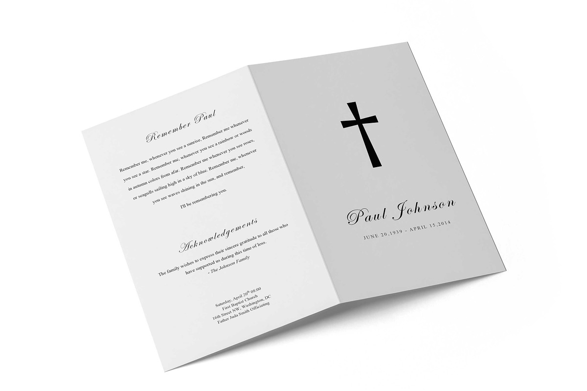 Funeral program template | BI-fold, a Brochure Template by inserenity (Photo 6 of 6)