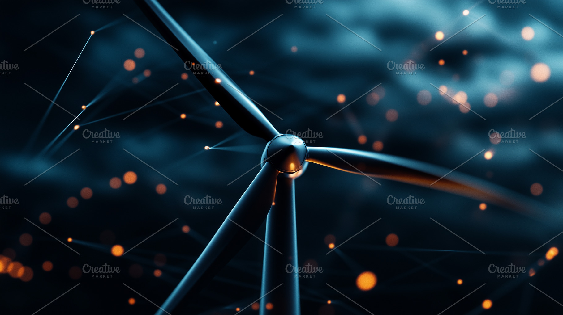 Futuristic wind turbine surrounded, a Technology Photo by MistyDay