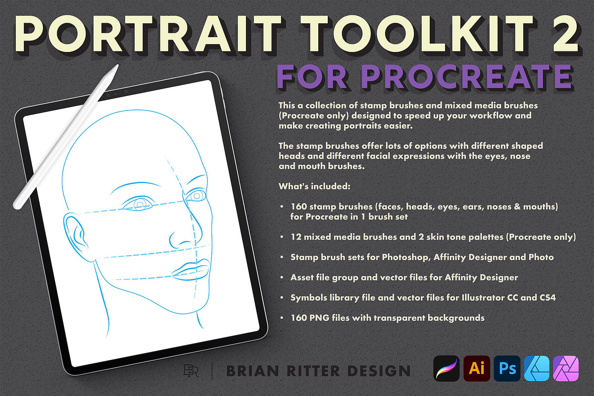 Portrait Toolkit #2, a Brush Add-On by Brian Ritter Design (Photo 2 of 10)