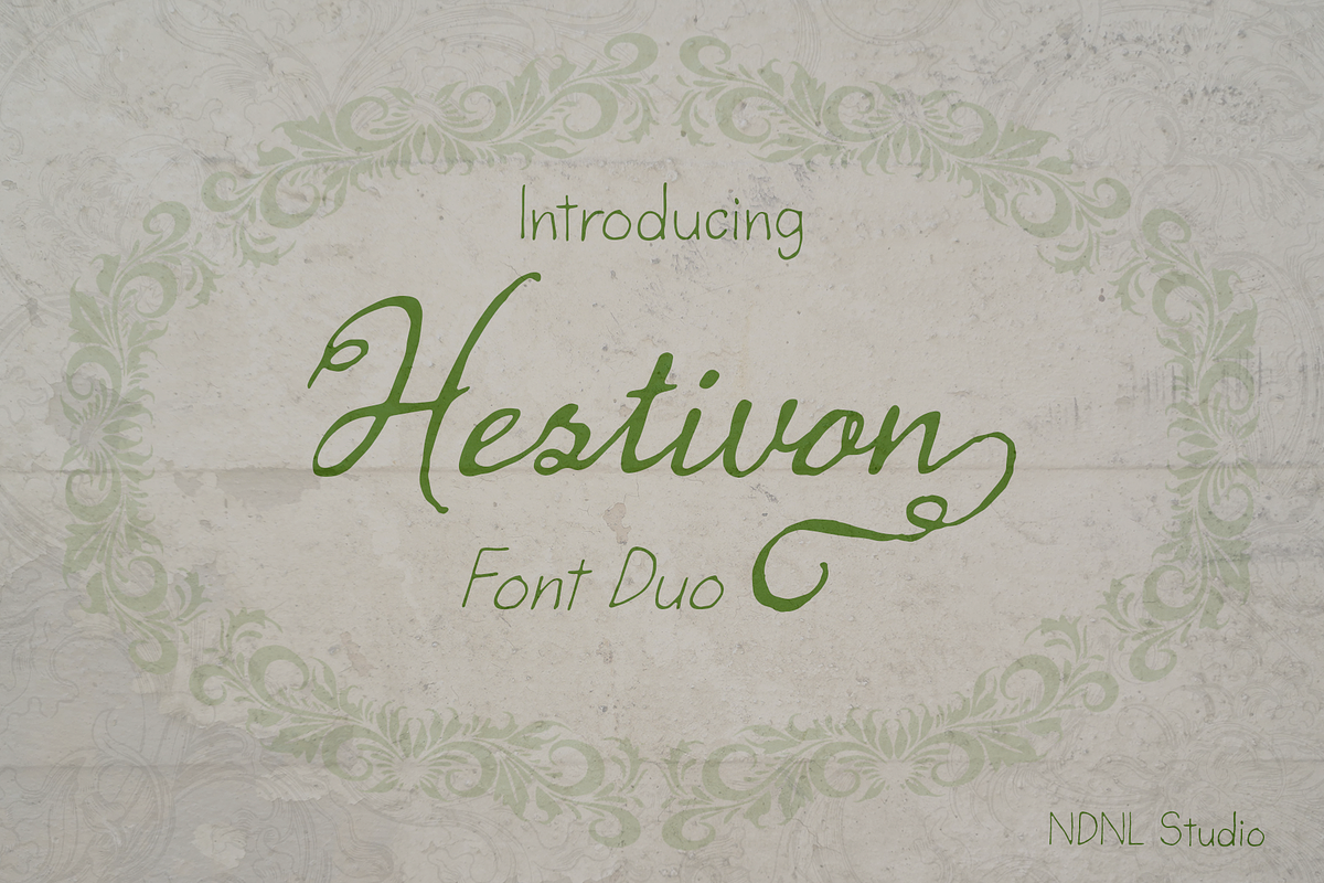 Hestivon – Font Duo, a Script Font by NDNL Studio (Photo 1 of 12)