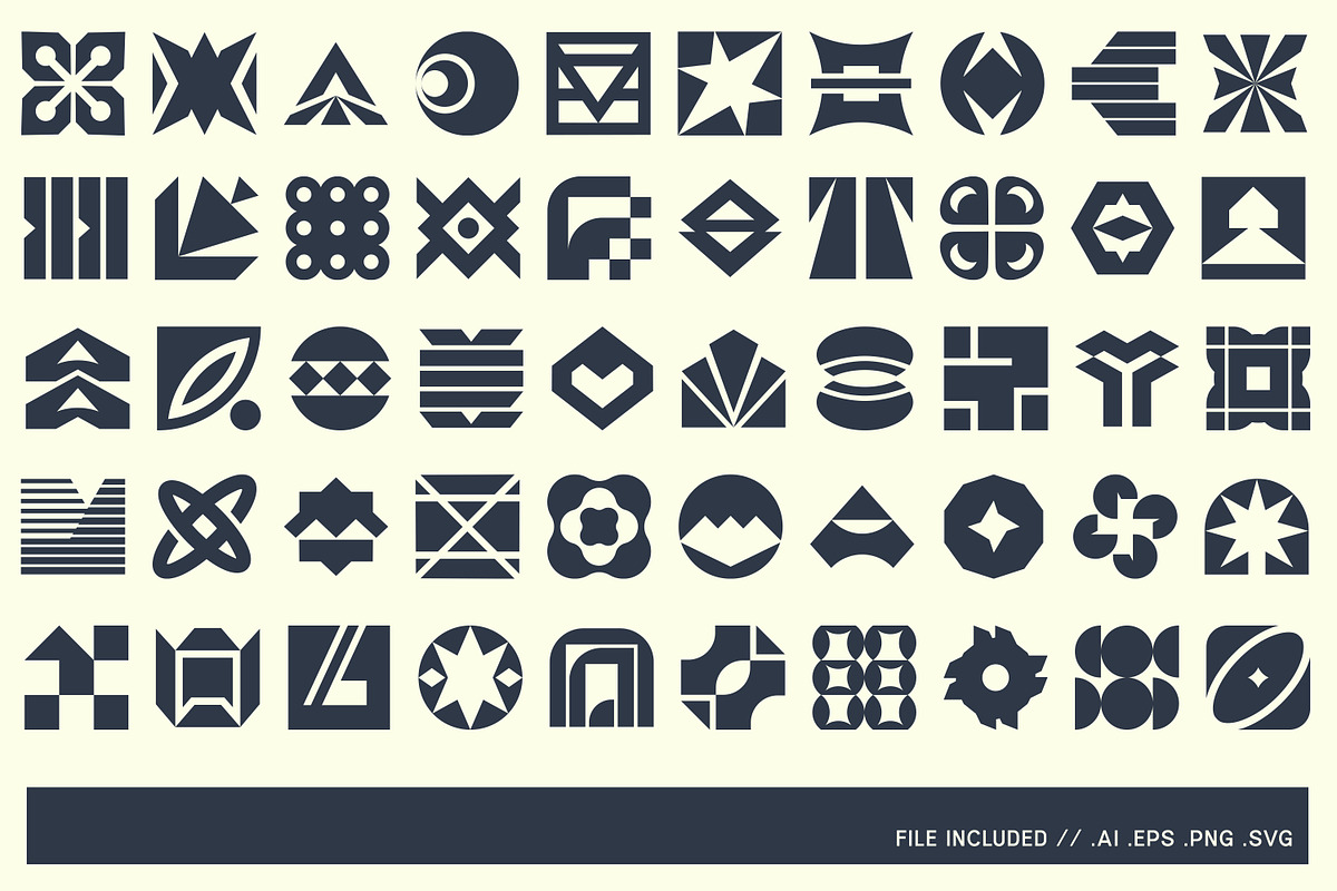Geometric Logo Template Vol 5, a Solid Icon by Tekuni (Photo 6 of 10)