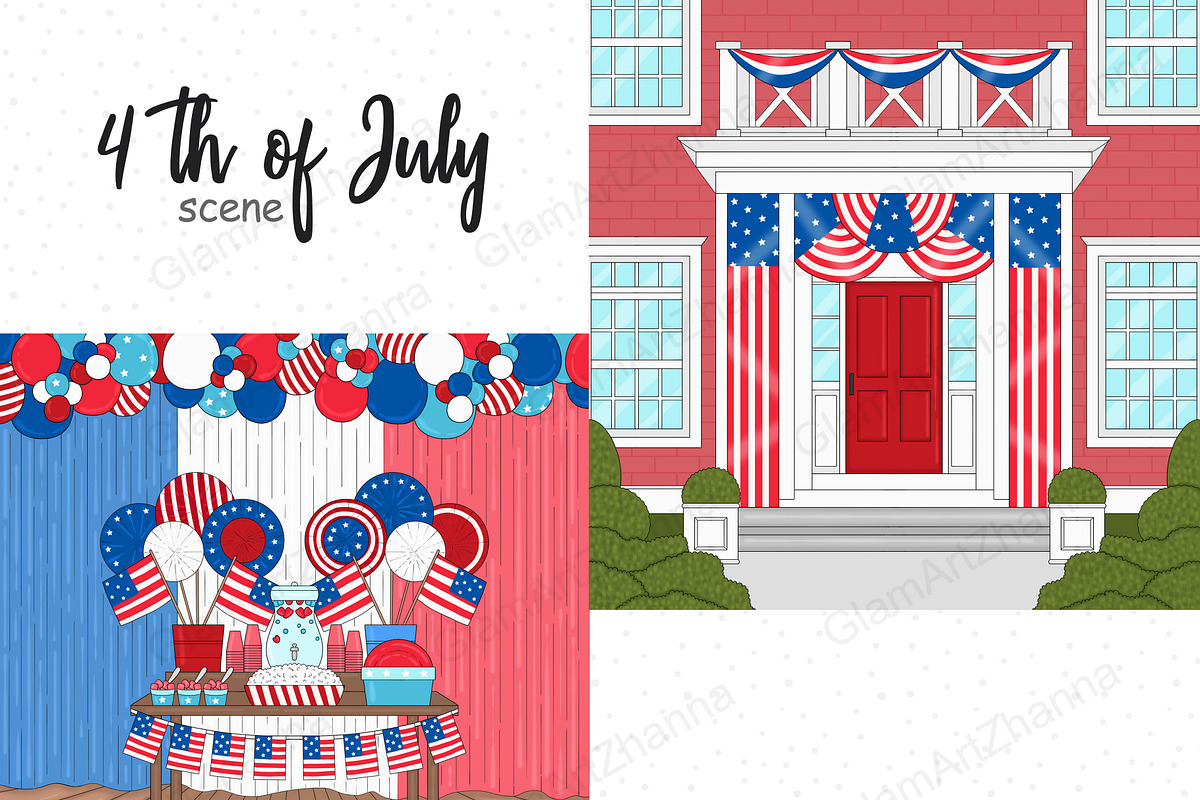 4th of July Bright Scene, a Seasonal Illustration by GlamArtZhanna (Photo 2 of 3)