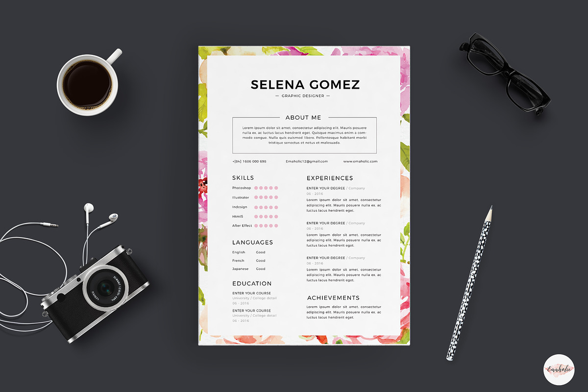 Elegant CV and Cover Letter template, a Resume Template by Emaholic Template (Photo 2 of 5)