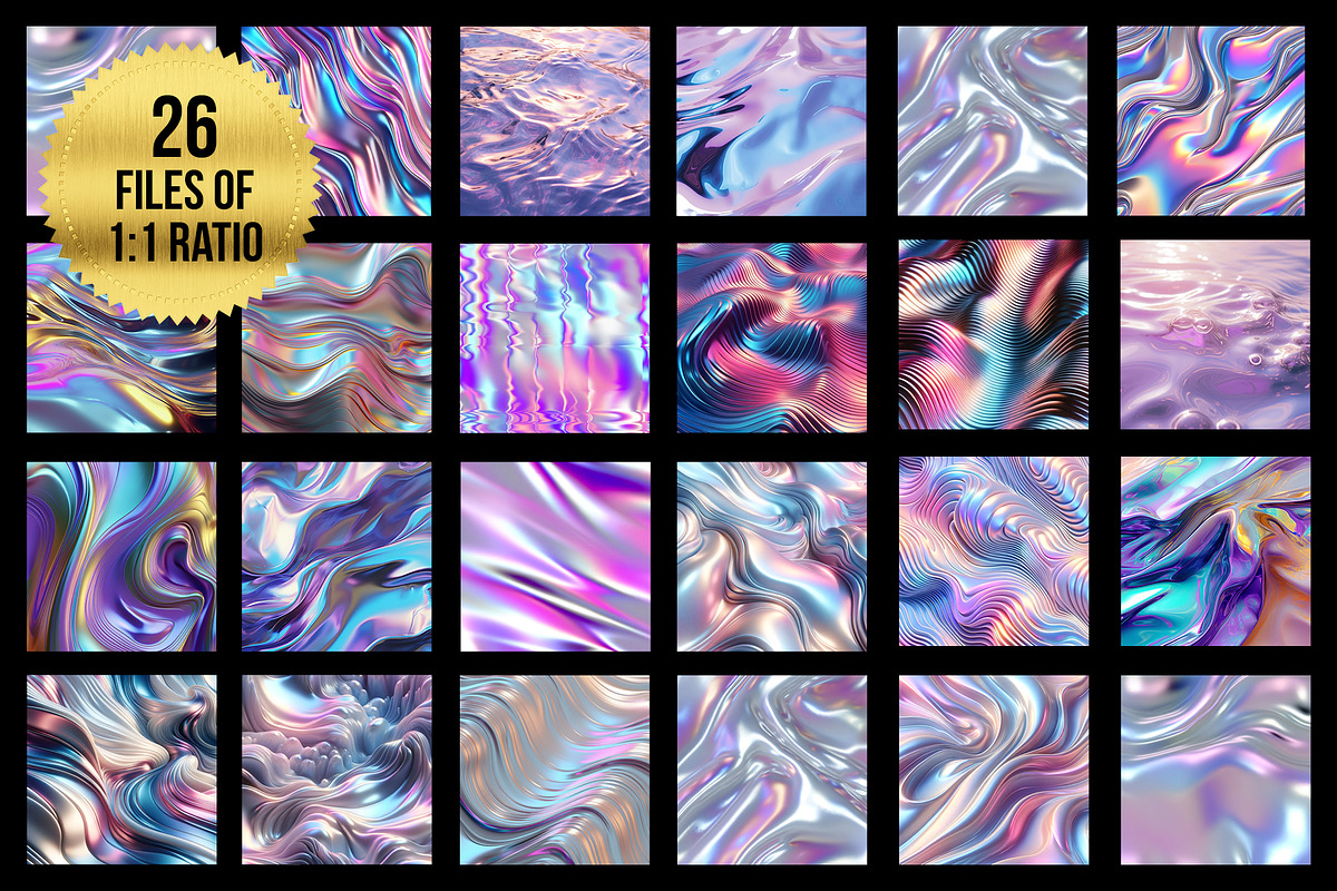 SOCIAL MEDIA PACK Holographic Chrome, a Social Media Template by Lorna London (Photo 2 of 7)