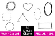 36 Doodle Basic Shapes Clipart, an Illustration by The Digital Download Shop (Thumbnail 1 of 4)