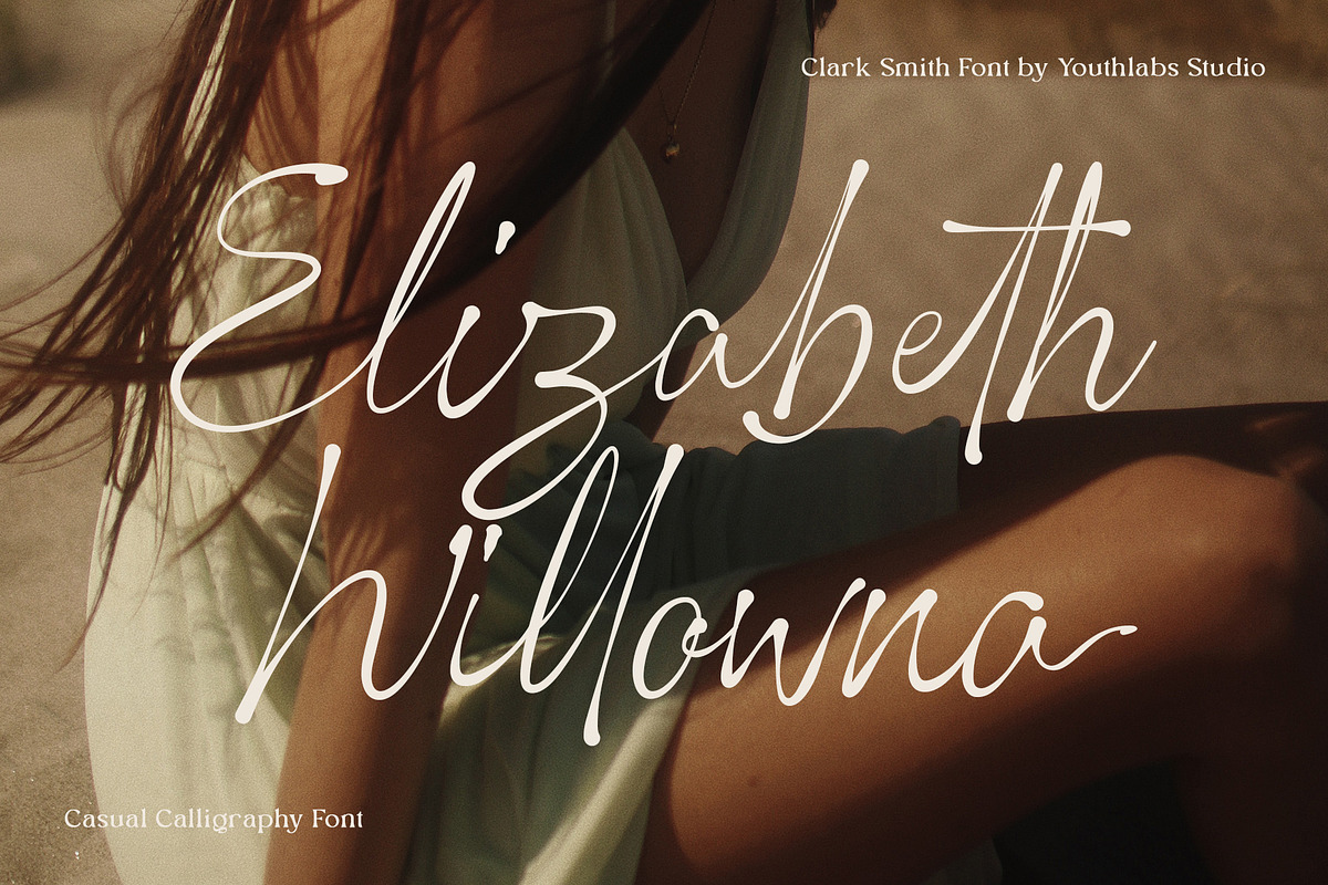 Clark Smith - Casual Calligraphy, a Script Font by Youthlabs Studio (Photo 2 of 15)