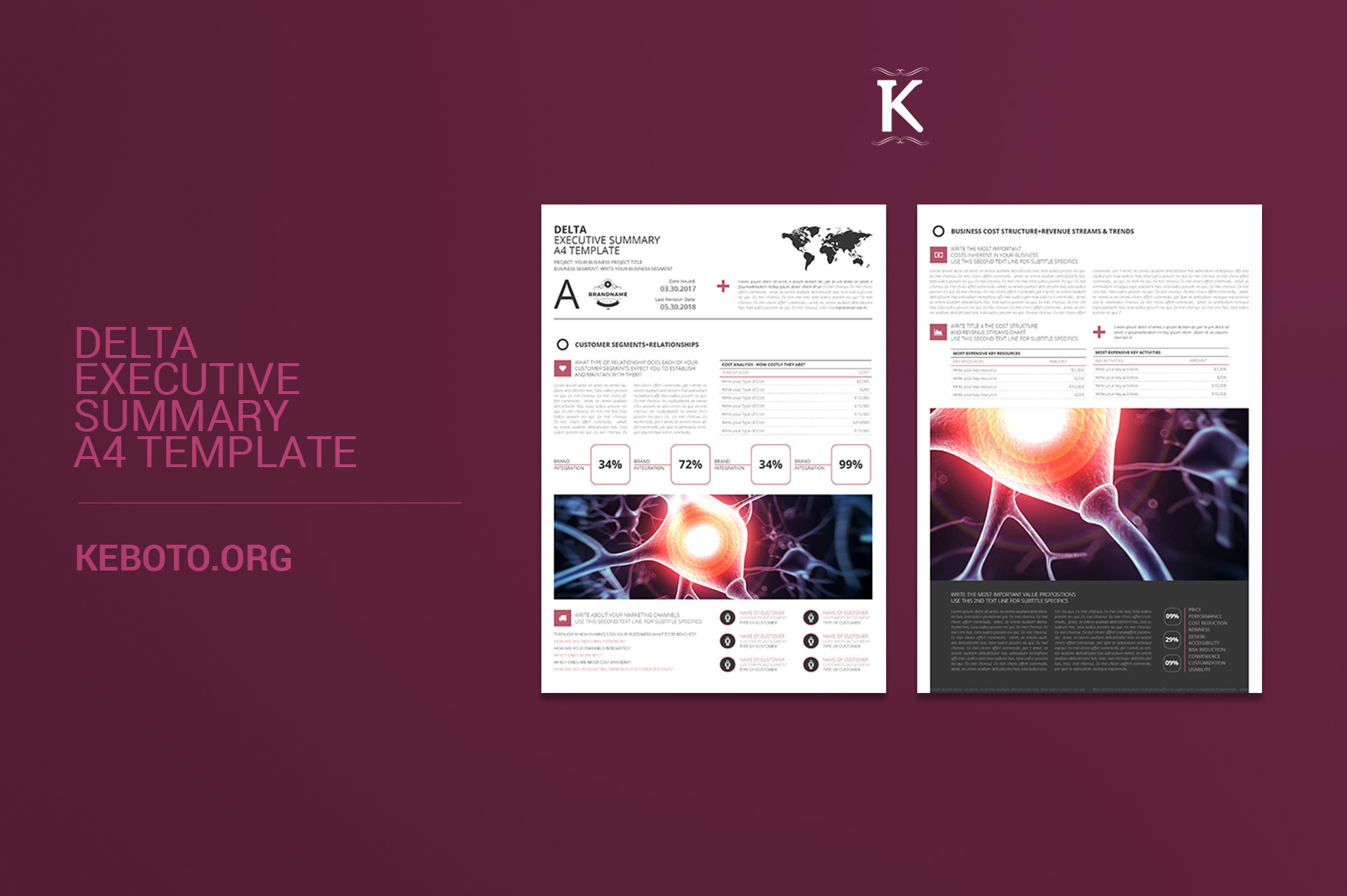 Delta Executive Summary A4 Template, a Templates & Theme by Keboto