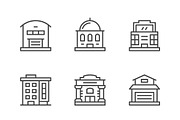 Set line icons of buildings, an Outline Icon by motorama (Thumbnail 1 of 2)