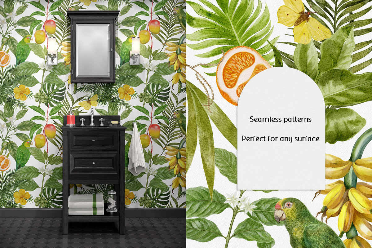 Botanical Watercolor Collection, a Pattern Graphic by mila_leev (Photo 5 of 13)