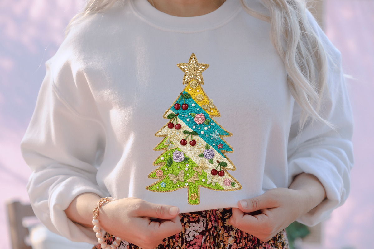 Colorful Glitter Yarn Christmas Tree, an Illustration by designcity5 (Photo 3 of 8)