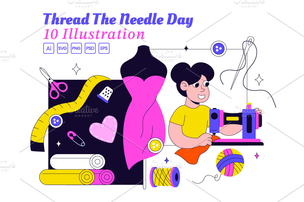 10 Thread the Needle Day, a Person Illustration by denayunebgt (Photo 1 of 4)