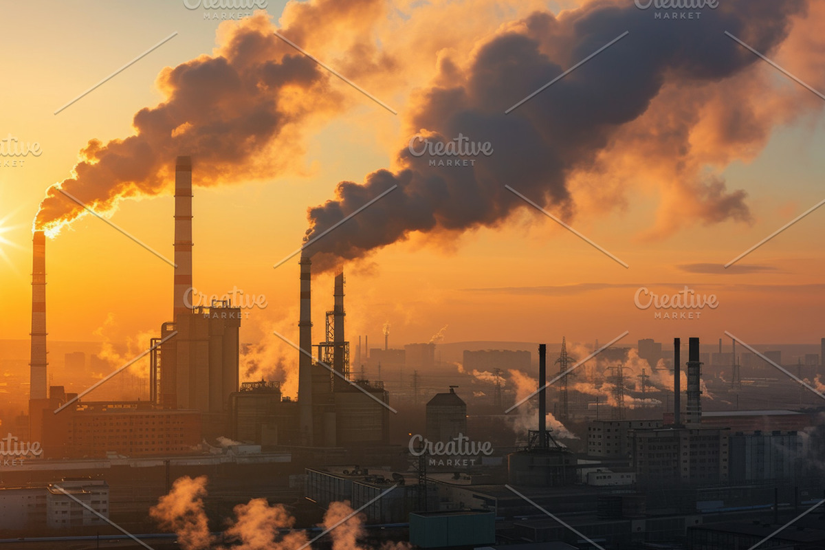 Factory Smoke - 56 images, an Industrial Photo by Handmadefont (Photo 7 of 11)