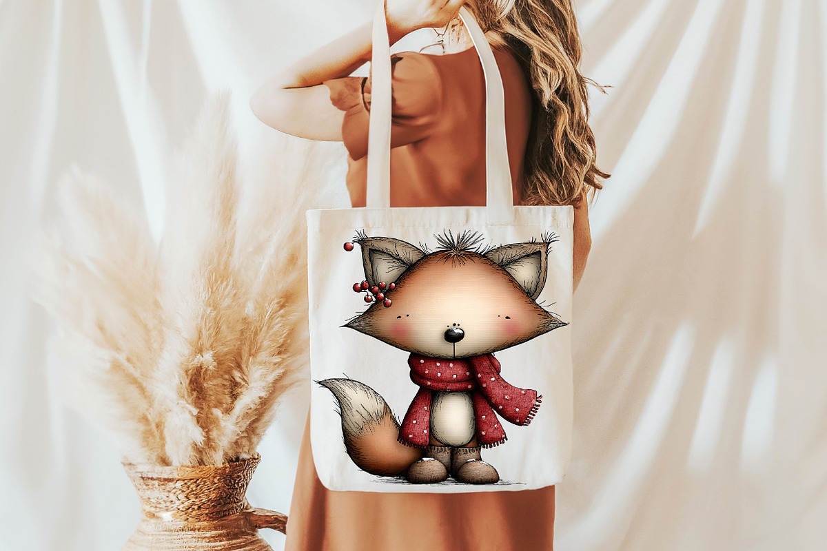 Christmas Woodland Animals Clipart, an Illustration by DreamCafeArt (Photo 6 of 8)