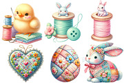 Spring & Easter Sewing Clipart, an Illustration by Watercolor design (Thumbnail 4 of 4)
