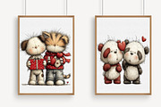 Whimsical Valentine Animal Couples C, an Illustration by Libby Wishes (Thumbnail 3 of 7)
