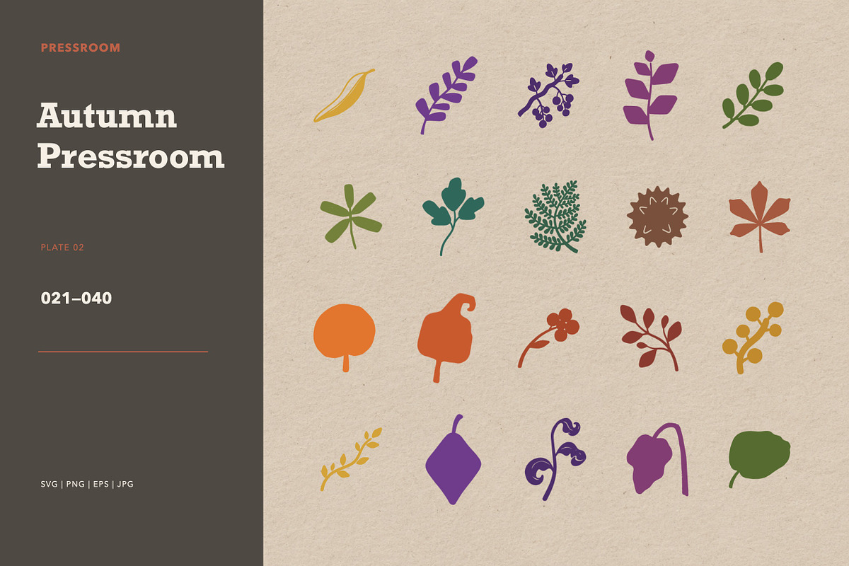 100 Hand-Cut Botanical Shapes, a Seasonal Illustration by designvectx (Photo 5 of 8)