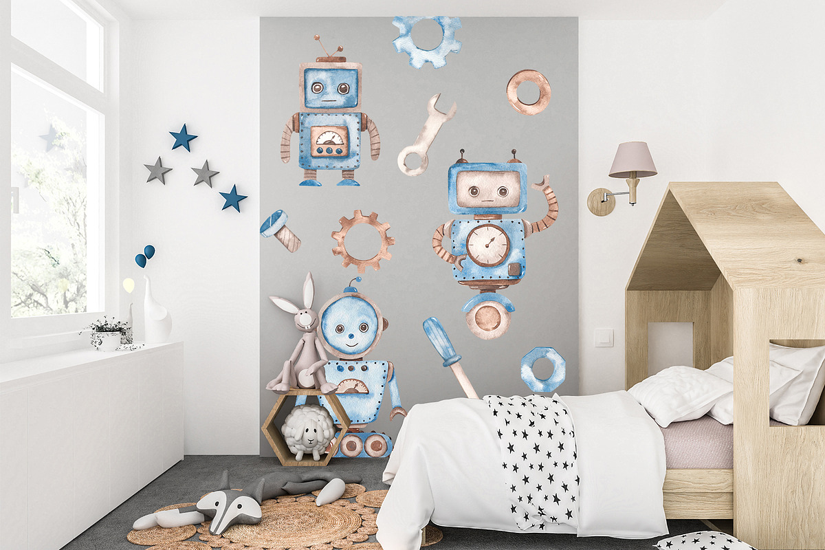 Robots watercolor collection, an Animal Illustration by Marina Ermakova (Photo 7 of 10)