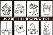Little Spooky Halloween Coloring, a Seasonal Illustration by Design Station (Thumbnail 2 of 5)